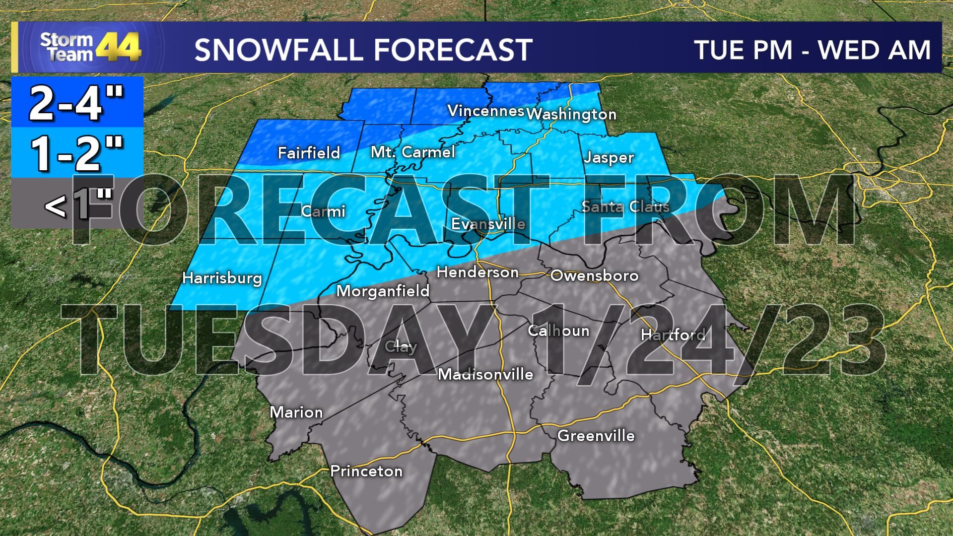Snowfall Forecast 1/24/23
